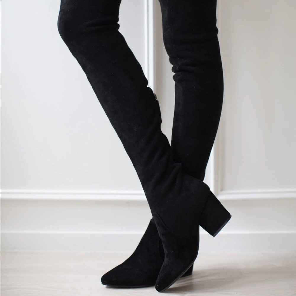 Goodnight Macaroon Over the Knee Boot Black Brand New - Picture 3 of 3